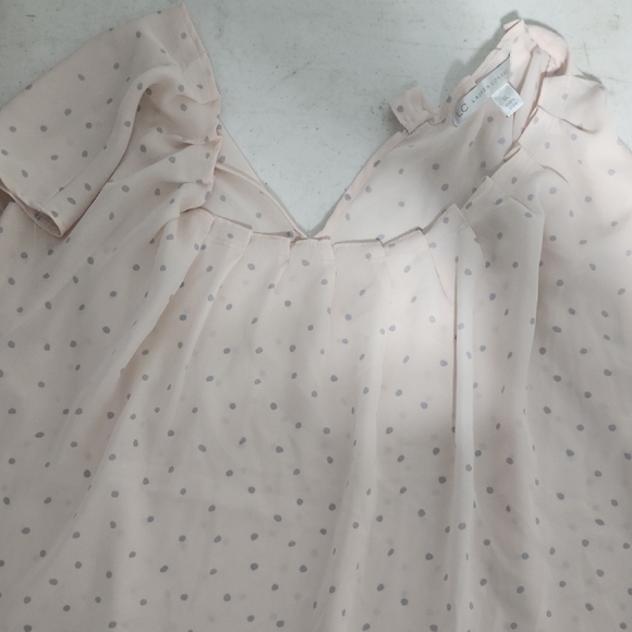 LC Lauren Conrad Pink Polka Dot Blouse - Picture 1 of 2